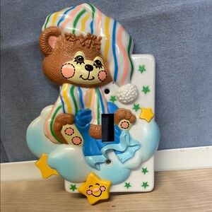 Whimsical Bear Nightlight Single Toggle Wall Plate - Multicolor